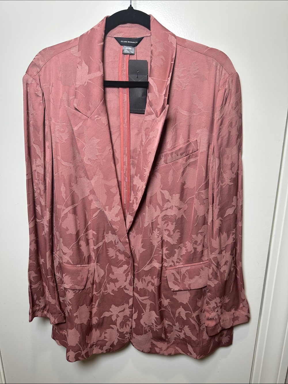 Club Monaco Rose Mauve Floral Jacquard Blazer (100)